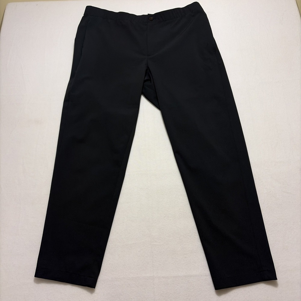Bonobos Mens XL WFHQ Flex Tech Travel Pants Black Stretch Tapered‎ Joggers